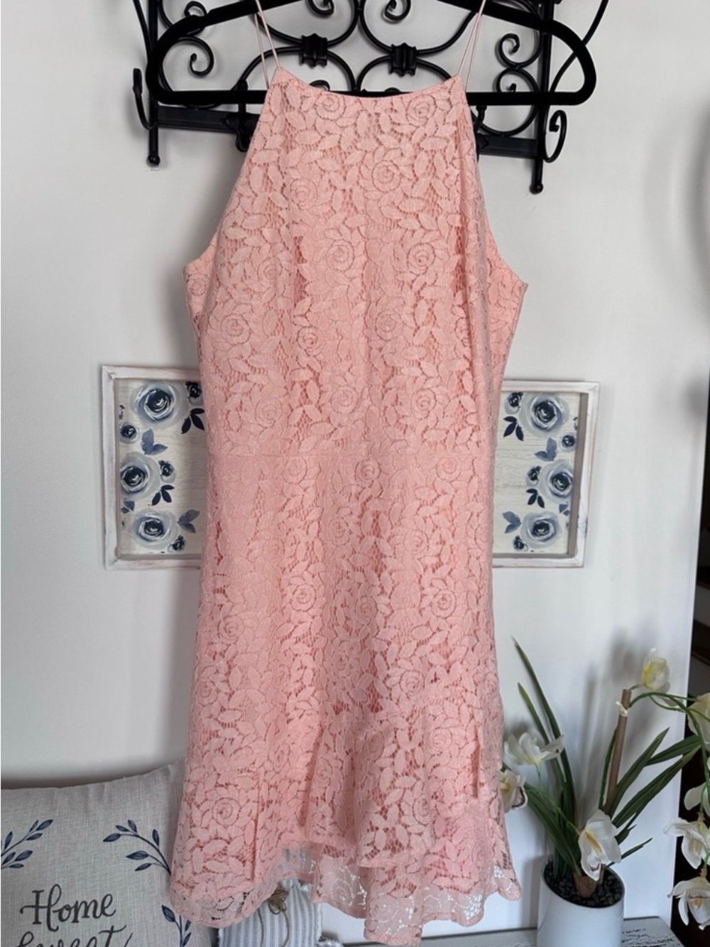 🎯 She + Sky Blush Pink Ruffle Lace Dress NWT - Picture 2 of 6